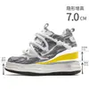 Design de Nicho Aumentador de Altura Invisível Sapatos Solados Grossos Dissolvíveis para Homens e Mulheres, Tênis Esportivos Casuais, Sapatos de Tecido Estilo Casal