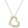 Collar con Colgante de Corazón Hueco Simple y Versátil Estilo Europeo y Americano Cadena para Clavícula Joyería para Mujer Venta al por Mayor
