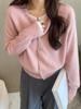 25 Cardigan de Caxemira para Primavera e Outono Feminino Solto Curto Jaqueta Suéter Macio Sedoso Tricô Mais Fácil de Combinar Temperamento Emagrecimento