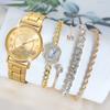 Reloj Explosivo Geneva falso de tres ojos con diamantes incrustados, reloj de pulsera de acero aleado, reloj de cuarzo Geneva para mujer, traje