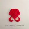 Bufanda Estilo Coreano para Niños Otoño e Invierno Roja Año Nuevo Niños y Niñas Versátil Navidad Bebé Bufanda Cálida Tendencia Festiva