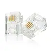 Cabo de telefone universal de alta qualidade com Conector de Cristal Cabeça de Cristal 4 vias Cabeça de Cristal 6P4C Cabeça de Cristal RJ11 Cabeça de Cristal