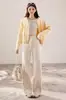 Calças Casuais Retas de Air-Layer Modal para Mulheres, Finas, com Caimento, Cordão, Bolsos Duplos, Modelagem Solta, Versão Estreita, Calças Esportivas de Pernas Largas