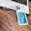 Adequado para Apple 16Promax Cartão 11 Porta-Cartão 15 Preto Transparente 12 Anti-Queda Capa para Celular Iphone17 13 Capa Protetora