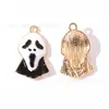 Pingente de Caveira de Abóbora com Gotejamento de Óleo Liga Metálica Chaveiro DIY Halloween Acessório para Corrente de Celular Produto Quente de Venda Transfronteiriça Produto Artesanal