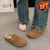 Zapatos Birkenstock para mujer cálidos con forro de felpa 2026 nuevos mocasines planos de invierno sin cordones zapatos peludos zapatillas de algodón Birkenstock