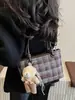 Bolsa bucket color block moderna com estampa xadrez, uma bolsa transversal e bolsa de mão fashion para mulheres, nova coleção outono 2026
