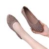 [punto] zapatos de moda con suela blanda verano huecos transpirables planos de boca poco profunda de malla zapatos populares para mujer ligeros antideslizantes suela blanda