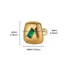 Europa y Estados Unidos transfronterizo retro personalidad moda metal imitación esmeralda incrustado circón amor geométrico anillo anillo anillo mujeres