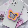 Personalizado personalizado silicone borboleta telefone móvel airbag suporte espelho maquiagem portátil celular colar suporte preguiçoso atacado
