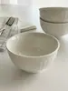 Alta Calidad Original Francés Lujo Accesible Relieve Romano Cerámica Blanca Hogar Restaurante Tazón para Sopa Tazón para Arroz