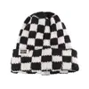 Gorro de Punto Patchwork a Cuadros Estilo Coreano para Mujer, Nuevo Bufanda Gruesa Cálida de Espiga para Otoño e Invierno para Hombre