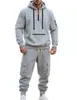Moda Casual Deportiva para Hombre Otoño e Invierno 2025 Transfronteriza Europea y Americana Traje de Sudadera Sudadera con Media Cremallera y Múltiples Bolsillos y Pantalones Deportivos