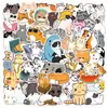 50 Lindos Stickers de Graffiti de Colección de Gatos y Perros para Botellas de Agua, Maletas, Cuadernos y Decoraciones de Teléfono al por Mayor