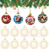 En Stock Cascabeles de Madera Navideños Colgante Redondo para Foto Pintado a Mano DIY Creativo Fiesta Artesanía Europea y Americana Decoración
