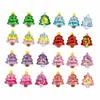 Decoraciones para uñas de árbol de Navidad que brillan en la oscuridad, estrellas de resina translúcida de colores, lindos accesorios para uñas DIY de árbol de Navidad de dibujos animados