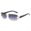 Nuevas gafas de sol cuadradas sin montura de moda y2g Celebridad de Internet Disparo callejero Personalidad Gafas de sol de moda de alta calidad Transfronterizo