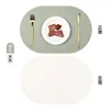 Jogos Americanos Retrô Nórdico Textura de Couro Quadrado Couro Dupla Face Mat de Jantar Ocidental Isolamento Térmico Impermeável à Prova de Óleo Mat de Mesa Venda por Atacado