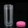 Garrafa cilíndrica de 700ml para armazenamento de chá gelado, alimentos, pet, plástico, tampa de rosca plana selada, garrafa transparente para bebidas