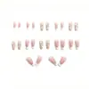 Novas Unhas Postiças Rosa em Formato de Coração, Estilo Fofo Inspirado no Instagram, Cor Versátil Color-Blocking, 24 Peças