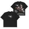Camiseta de gran tamaño con hombros descubiertos, estilo rap, hip hop, Jus Wald, Juice WRLD, grafiti callejero europeo y americano.