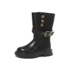 Botas longas para meninas, nova coleção primavera/outono 2026, botas estilo Martin para crianças, tamanhos médios e grandes, botas individuais para meninas pequenas, botas de montaria estilosas e da moda