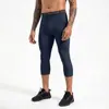Pantalones de Compresión de Poliéster de Alta Elasticidad Personalizados para Hombre, Pantalones Capri Deportivos Transpirables de Secado Rápido para Exteriores