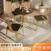 Mesa y Silla de Ocio para Exteriores Patio Exterior Madera Anticorrosiva Combinación de Mesa y Silla para Comedor Exterior Mesa Cuadrada Redonda Elevable para Balcón del Hogar