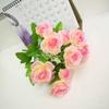 Ingeniería Ecológica Flores Artificiales Rosas de Colores Brillantes Flores Falsas Decoración del Hogar Rosas de Boda Flores Falsas