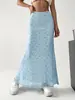 Ayj25L250 Saia de Cetim Estampada Estilo Romântico Francês Linha A Moda Europeia e Americana Primavera e Verão Novos Produtos Atacado Transfronteiriço