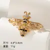 Versión Coreana Broche Lindo de Mariquita y Abeja con Goteo de Aceite Aleación Incrustada con Diamantes Insignia de Insecto Pin Accesorio para Ropa Bolsa
