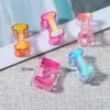 Cuentas de Acrílico Transparente con Chapado de Color de 6 mm con Agujero Grande Letras Inglesas Cuentas Sueltas para Accesorios de Joyería DIY Pulsera Collar