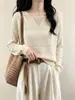 Cárdigan de Punto con Cuello Hueco para Proteger del Sol para Mujer, Principios de Otoño, Bonito, Holgado, Estilo Casual, Top Corto de Malla Transparente