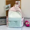 Mochila Ligera Estilo Japonés para Mujer, Mochila Casual de Viaje para Estudiantes, Versión Coreana de Moda para Niñas, Mochila con Bloques de Color