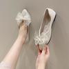 Zapatos Planos de Punta Fina con Perlas para Mujer, Estilo Pequeño Fragante, Nuevos de Primavera 2025, Zapatos Versátiles sin Cordones, Zapatos de Abuela