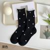 [Doudou Youmi] Meias Slouch Femininas de Algodão Puro Verão Finas Estilo Novo Borda Enrolada Malha Meia Panturrilha Respiráveis Absorventes de Suor
