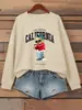 Sudadera con Estampado de Letras Rapper Bear Los Angeles para Mujer, Holgada, Cuello Redondo, Streetwear, Hip-Hop, Sudadera
