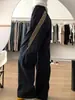 Pantalones Deportivos Rayados Estilo Americano Talla Grande 150kg para Mujer, Delgados de Primavera y Verano, Cintura Alta Versátiles, Holgados, de Secado Rápido, tipo Cargo