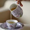Taza de té Arita-Yaki Redonda con Boca Redonda y Lirio Pintado a Mano Hermoso Lirio Pintado a Mano para Mujeres