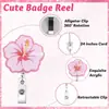 Nuevo producto transfronterizo: Clip retráctil para insignia de flor con purpurina para tarjetas de identificación médicas, gafetes y etiquetas decorativas