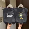 Chaleco de Algodón Puro Estilo Americano para Niños Camiseta sin Mangas para Niños y Niñas Verano Nuevo Estilo Tallas Medianas y Grandes Moda Infantil Chaleco Casual