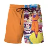 Pantalones Cortos de Verano Europeos y Americanos Dragon Ball Huo Sombra Impresos en 3D Pantalones Casuales Sueltos de Verano Pantalones de Playa para Hombre de Anime Japonés