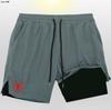 Pantalones Cortos Dobles Dos en Uno para Hombre Estampado 2D de Spiderman Pantalones Sueltos de Chándal para Entrenamiento de Fitness de Hombres