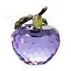 Manzana de Cristal 6cm8cm Manzana metal panal tallado esmalte hoja Navidad Nochebuena regalo mayoreo