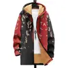 Chaqueta acolchada de algodón transfronteriza Europa y Estados Unidos exterior cremallera multipatrón británico forro polar impresión 3D con capucha cárdigan bolsillo engrosado comercio exterior