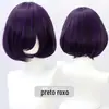 Peruca para Cosplay de Personagem, Estilo Bob com Cachos para Dentro, Estilo de Cabelo Curto de 35cm, Franja Pode Ser Facilmente Transformada em Franja Reta, Volumosa