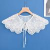 Cuello de muñeca reductor de edad estilo coreano, cuello falso de doble capa de organza con forro bordado, chal decorativo para vestido exterior de primavera y verano