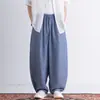 Novedad Verano 2026 Pantalones Casuales de Moda para Hombre Pantalones de Tencel Lino Pantalones Harem Pantalones Curvos Pantalones de Algodón Lino Teñidos en Hilo