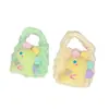 Nuevo Dinosaurio Colorido Lindo Dibujo Animado DIY Monedero Tejido a Mano Bolso de Mano Funda para Auriculares Bolsa Tejida a Mano