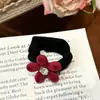 Nueva Banda Elástica de Flor Flockada para el Cabello de Otoño e Invierno, Coleta Sencilla que No Daña el Cabello, Exquisita Goma Elástica para el Cabello de Diamante Brillante